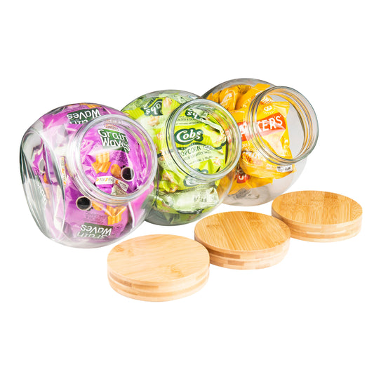 Glass Snack Jar with Bamboo Lid