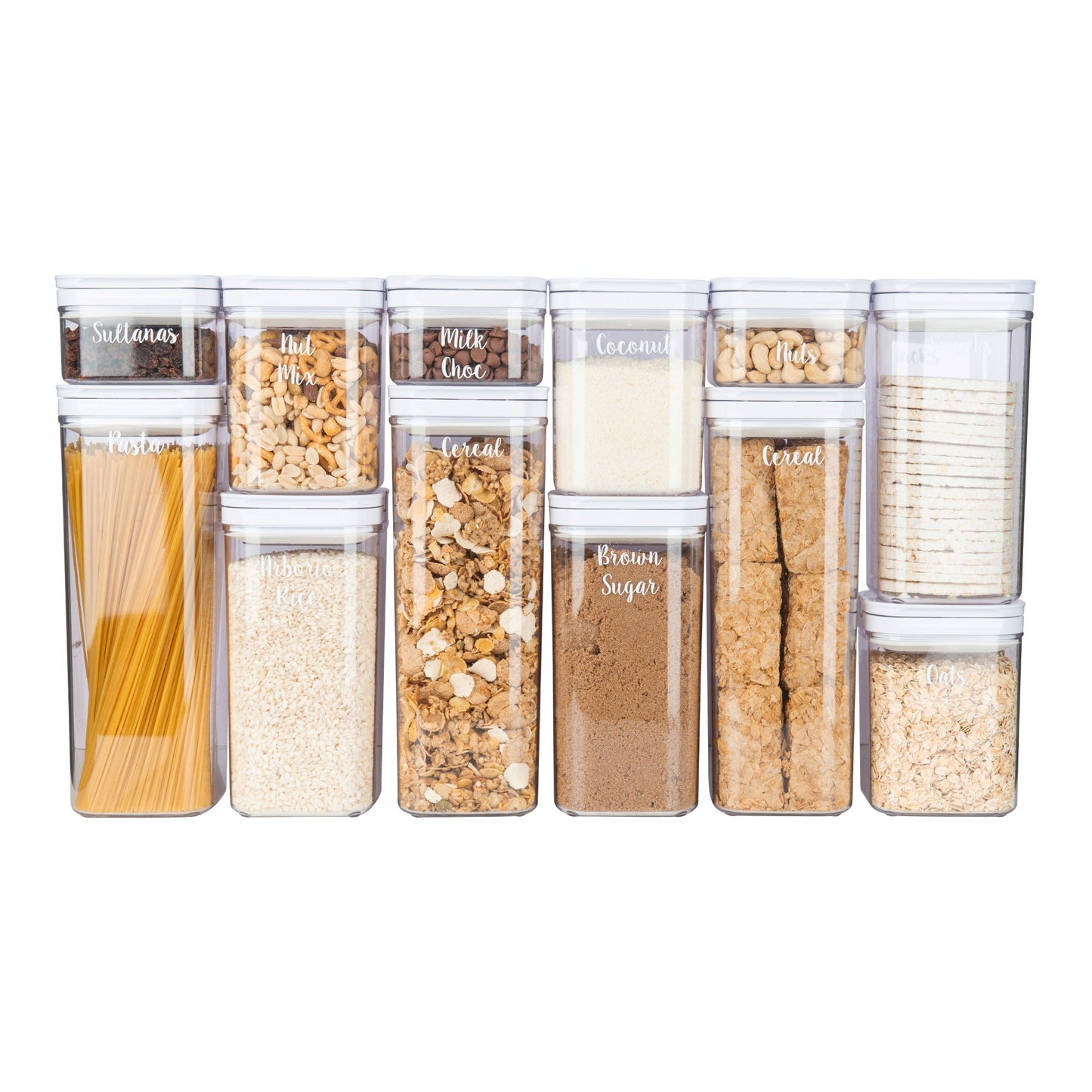 White Flip Canister - Little Label Co - Food Storage Containers - Air tight containers - Pantry storage - Pantry organisation. Pantry Organization.