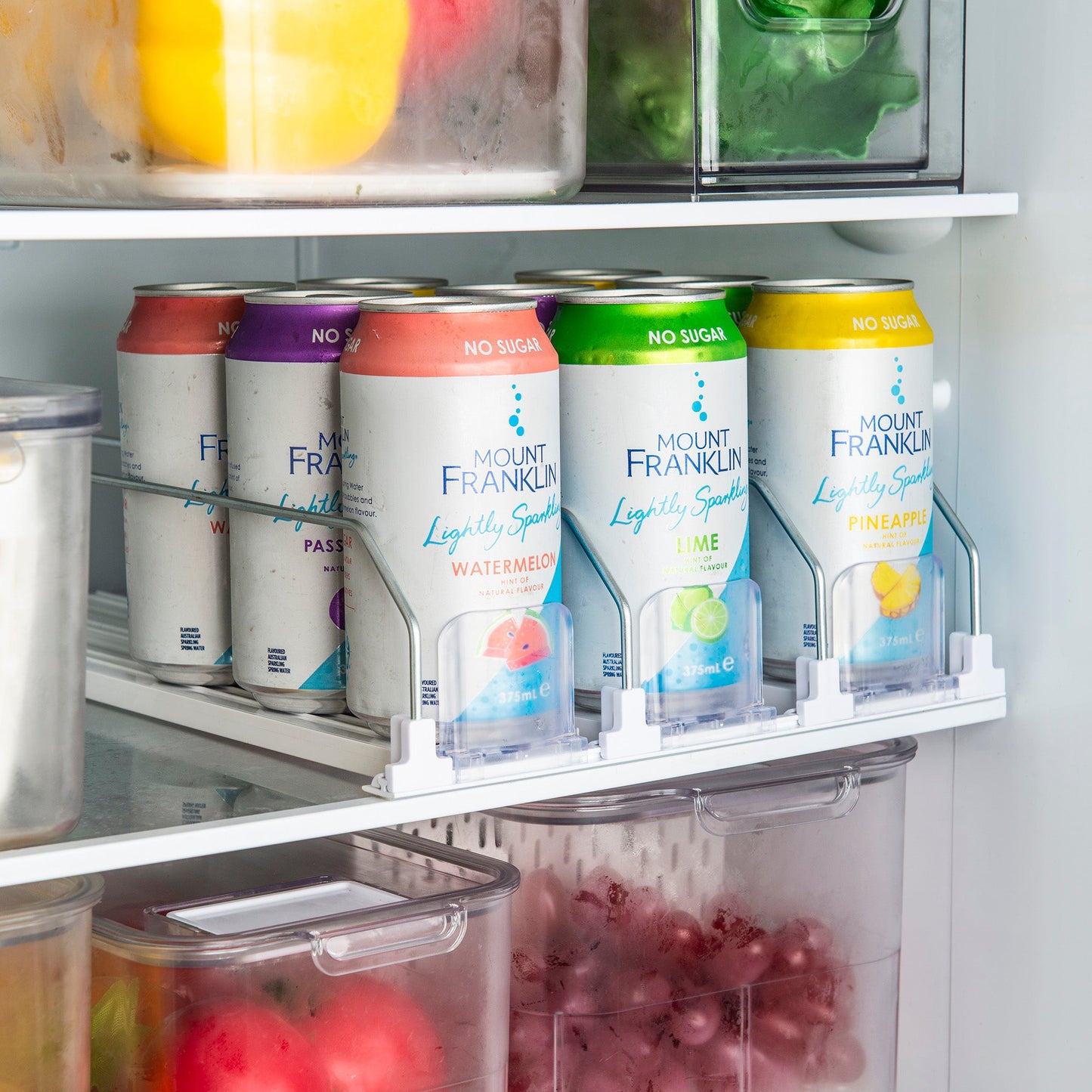 Sliding Can Dispenser for fridge organisation.