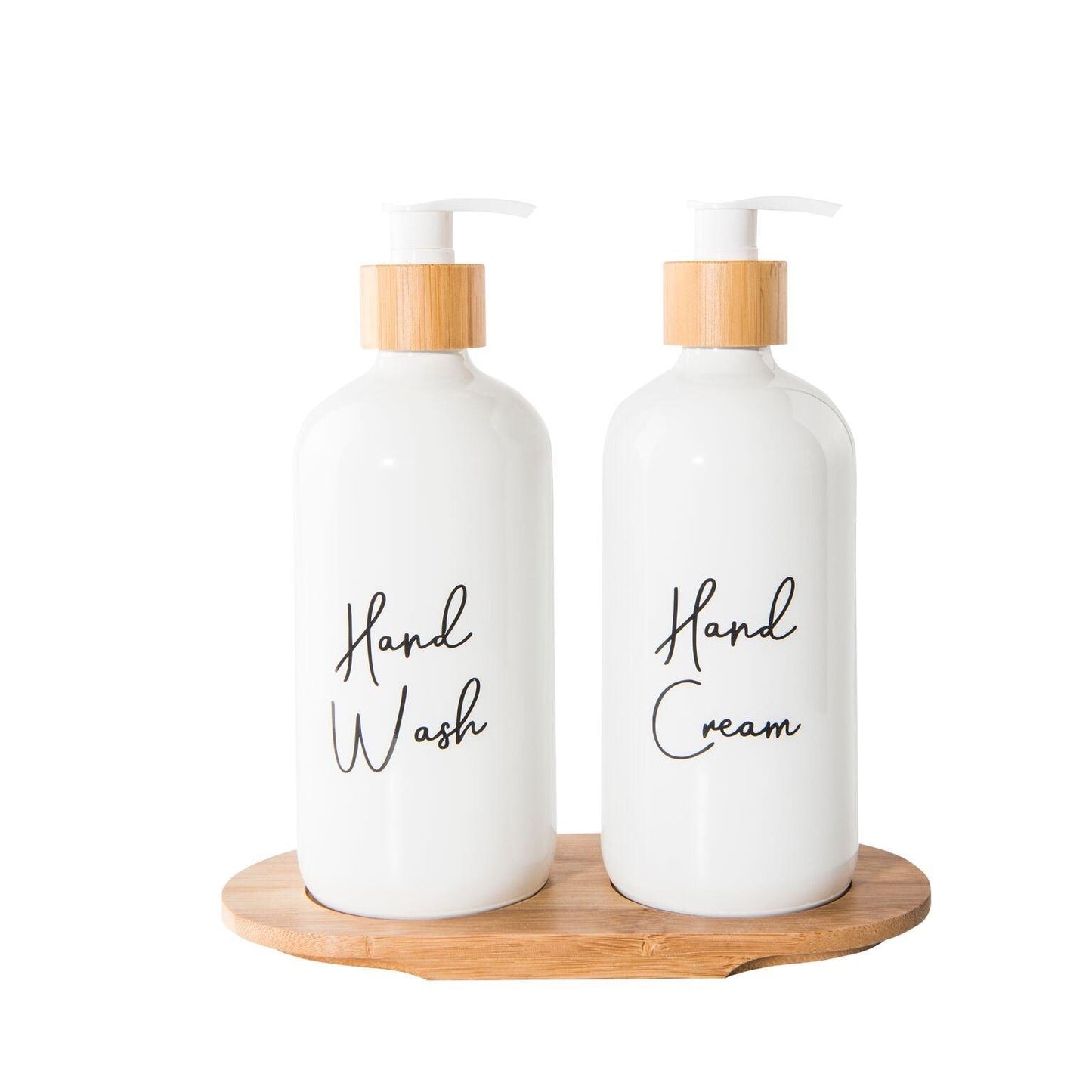 500ml White Glass Pump Bottle - Little Label Co - Soap & Lotion Dispensers - 20%, Bathroom & Cleaning, Bathroom Organisation, Kitchen Organisation, Laundry Organisation, Refillable Bottles
