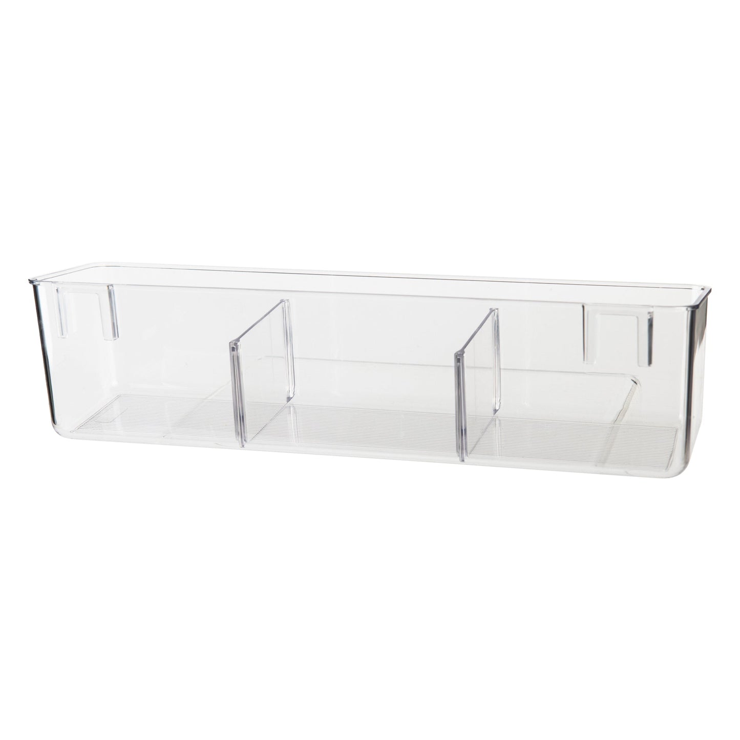 Clear Wall Mount Adhesive Storage Container - Wide With Dividers for kitchen cupboard organisation