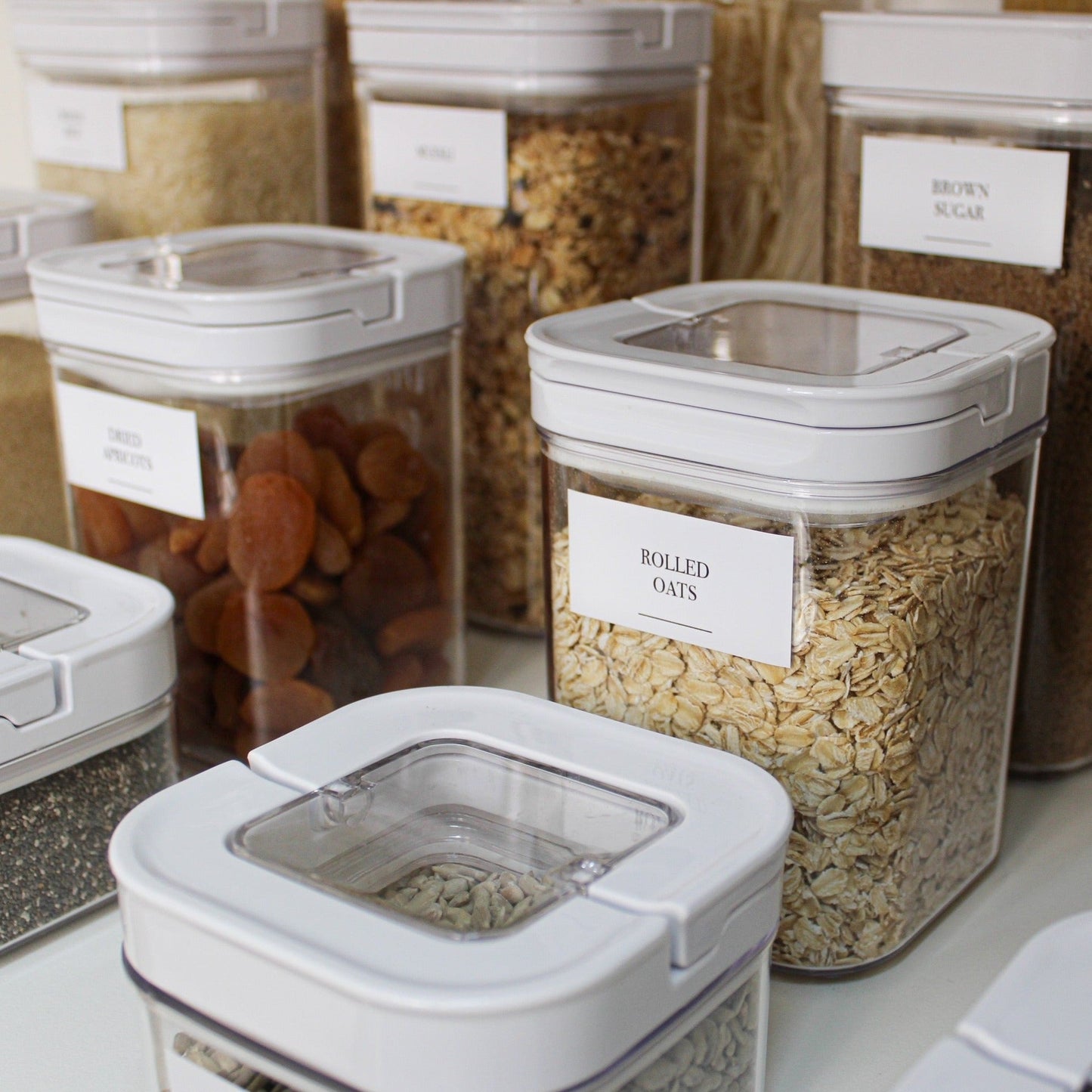 Flip Canister & Square Jar Pantry Stickers - 114 Label Pack