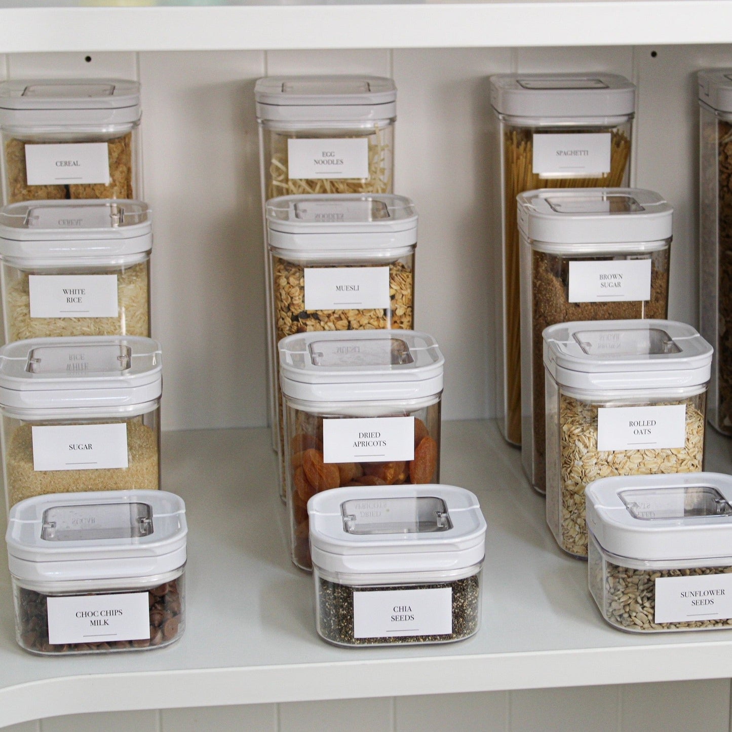 Flip Canister & Square Jar Pantry Stickers - 114 Label Pack