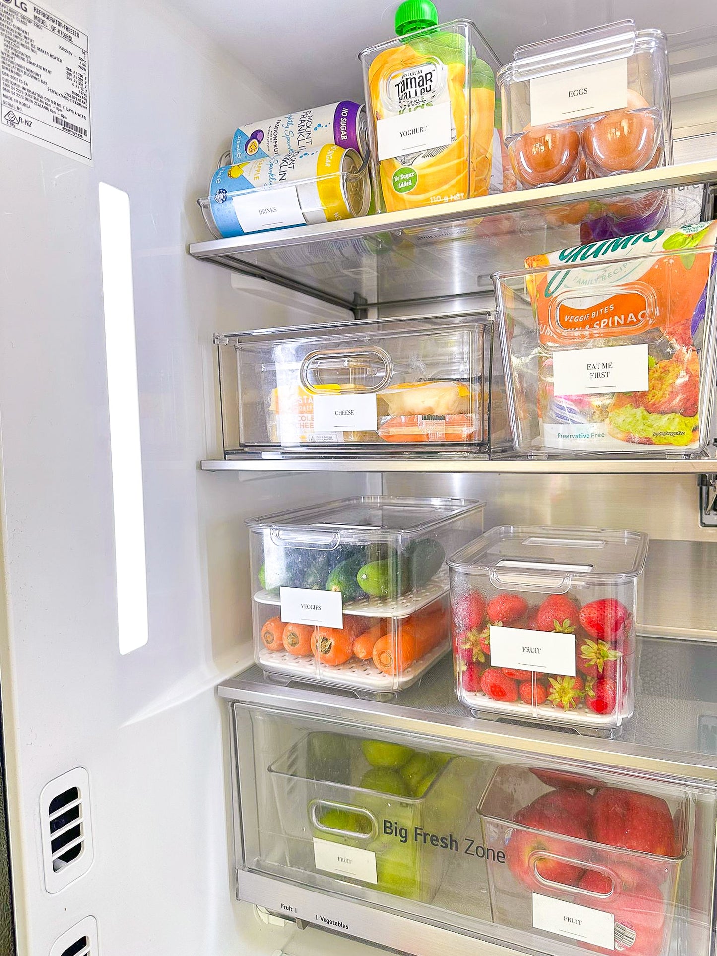 Fridge & Freezer Organisation Stickers - 36 Label Pack