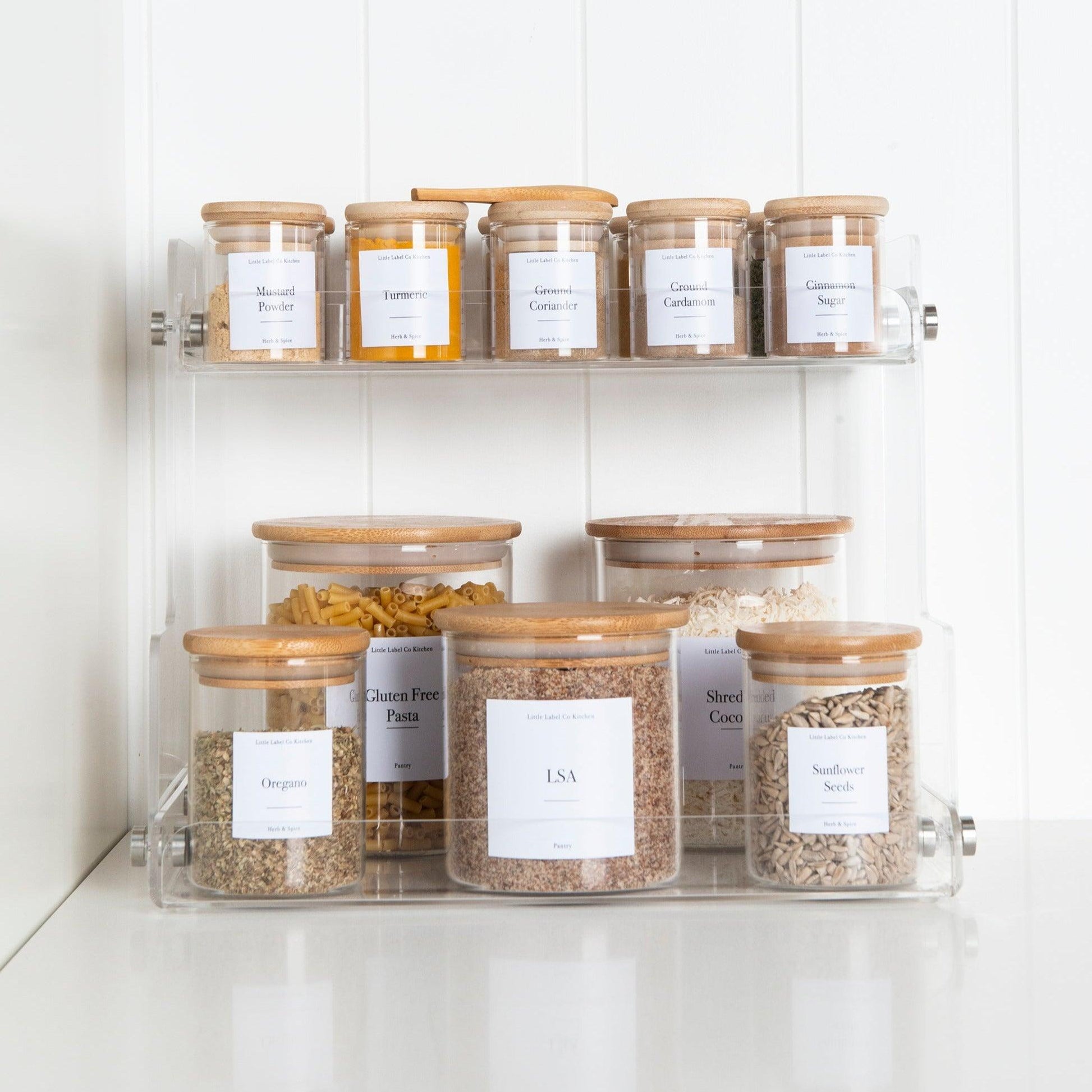 Acrylic 2-Tier Shelf Organiser - Little Label Co - Storage & Organization - 40%, Bathroom & Cleaning, Bathroom Organisation, Beauty Product Organisation, Home Organisation, Kitchen Organisation, Kitchen Storage, Laundry Organisation, Make Up Storage, Pantry Organisation