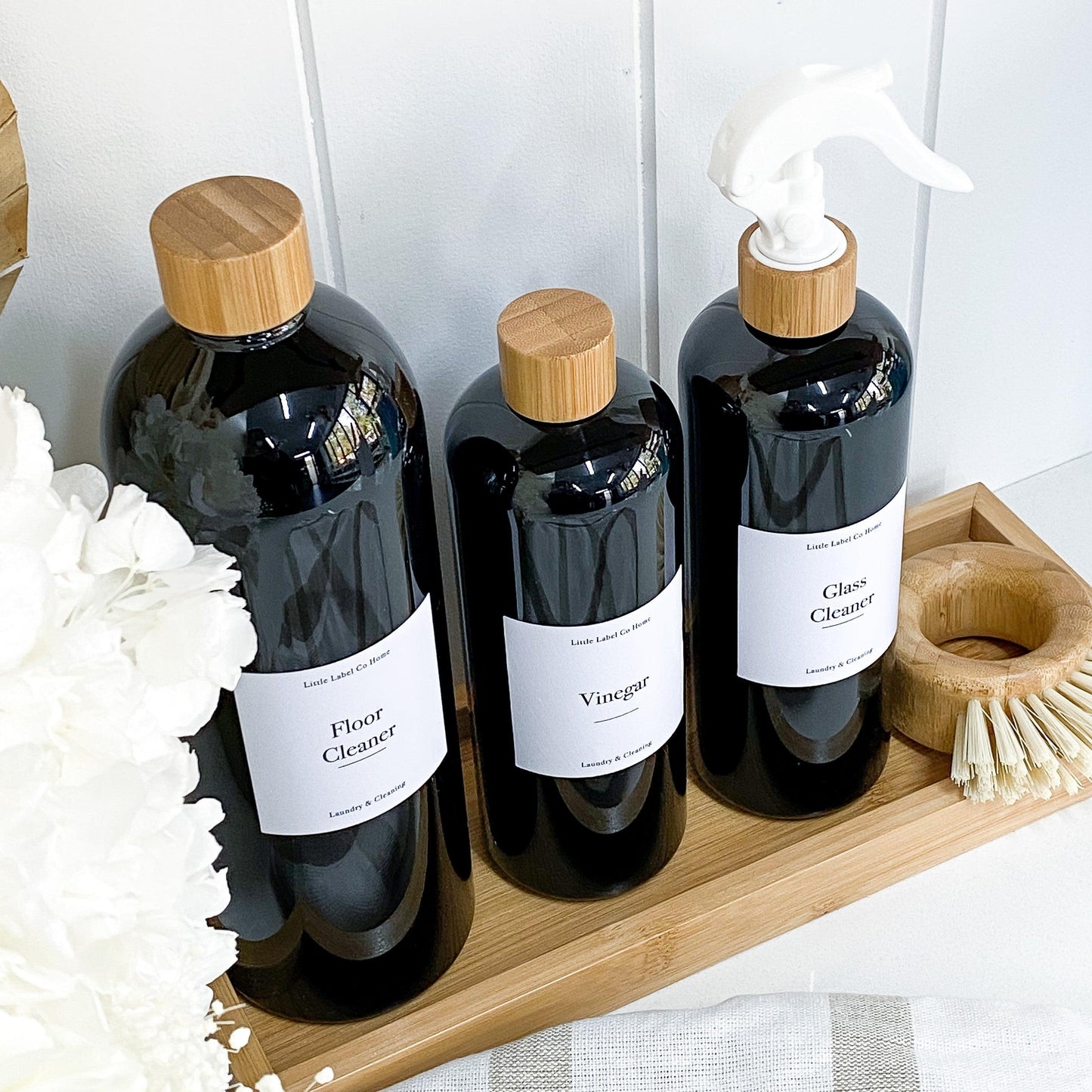 Black 500ml Bottle with White Spray - Little Label Co - Household Cleaning Products - 20%