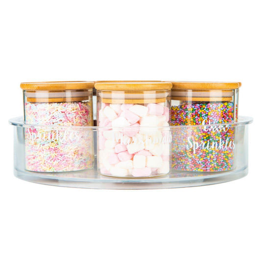 Clear Turntable Lazy Susan Tray (6.6cm high) - Little Label Co - Kitchen Organizers - 20%, Catchoftheday