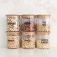 Pantry Container for food storage 500ml glass jar with bamboo lid. home organisation pantry jar