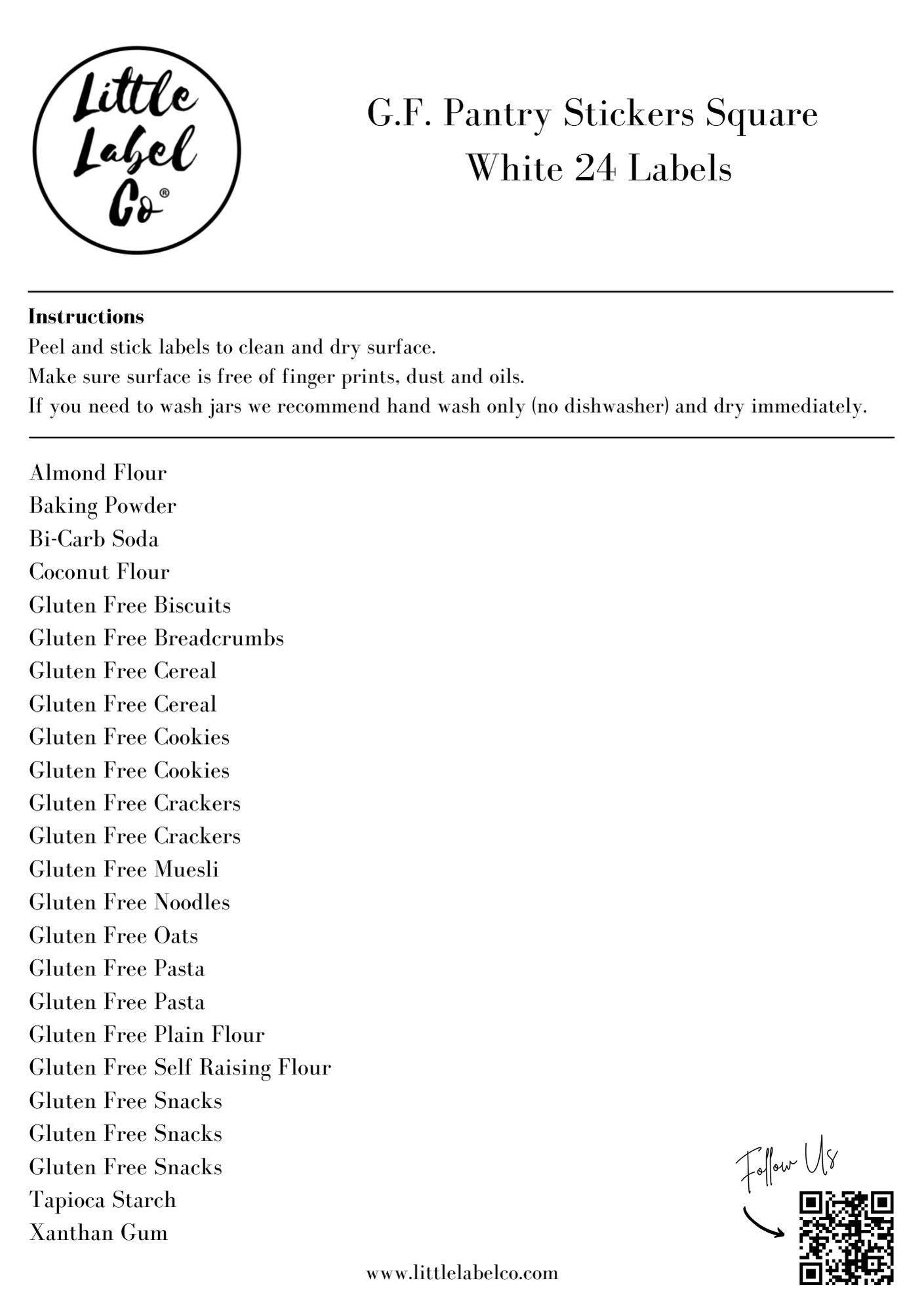 Gluten Free Pantry Stickers (24 Labels) Black or White - Little Label Co - Labels & Tags - 60%, Catchoftheday