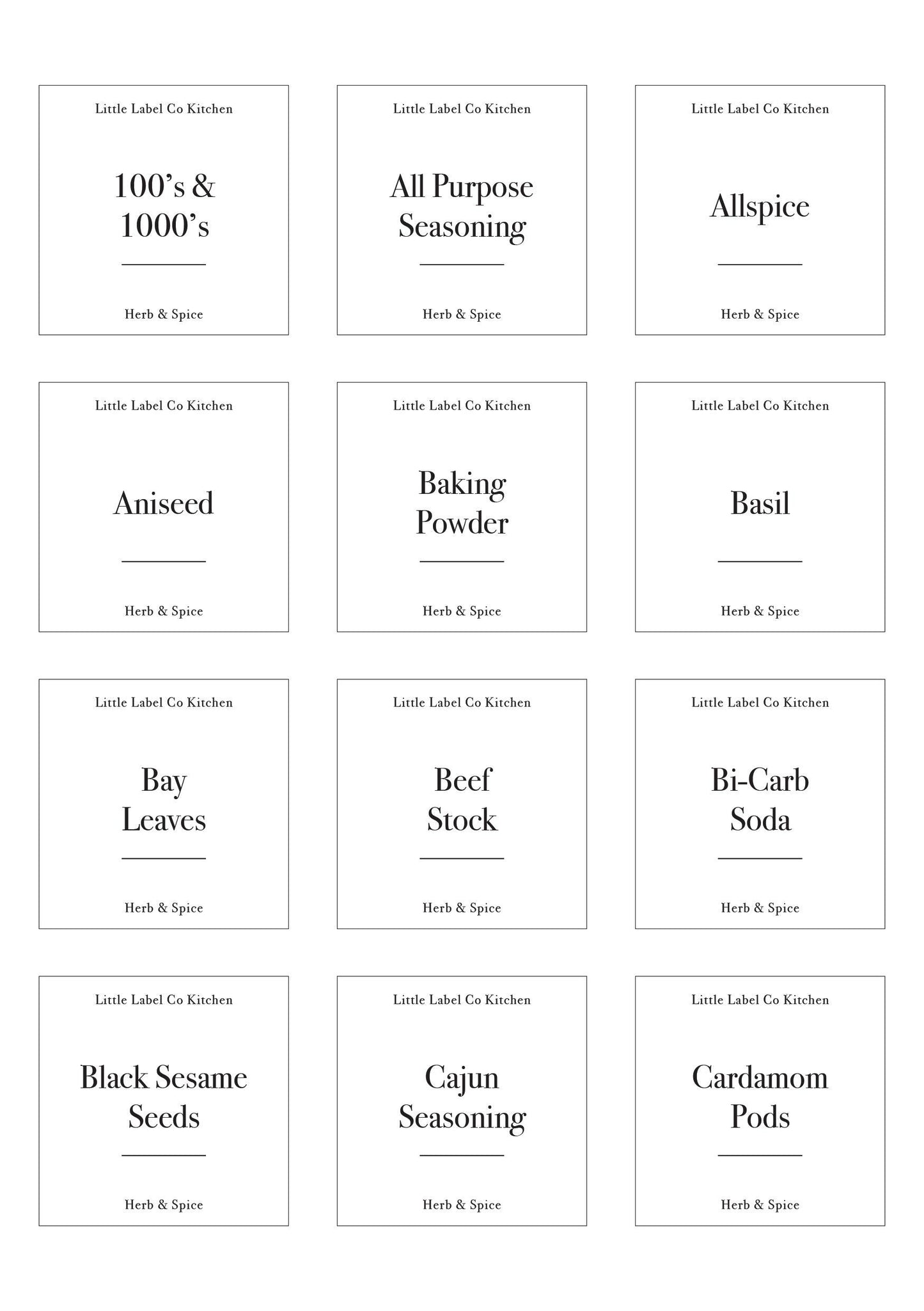 Herb & Spice Stickers (84 Labels) Black or White - Little Label Co - Labels & Tags - 60%, Catchoftheday