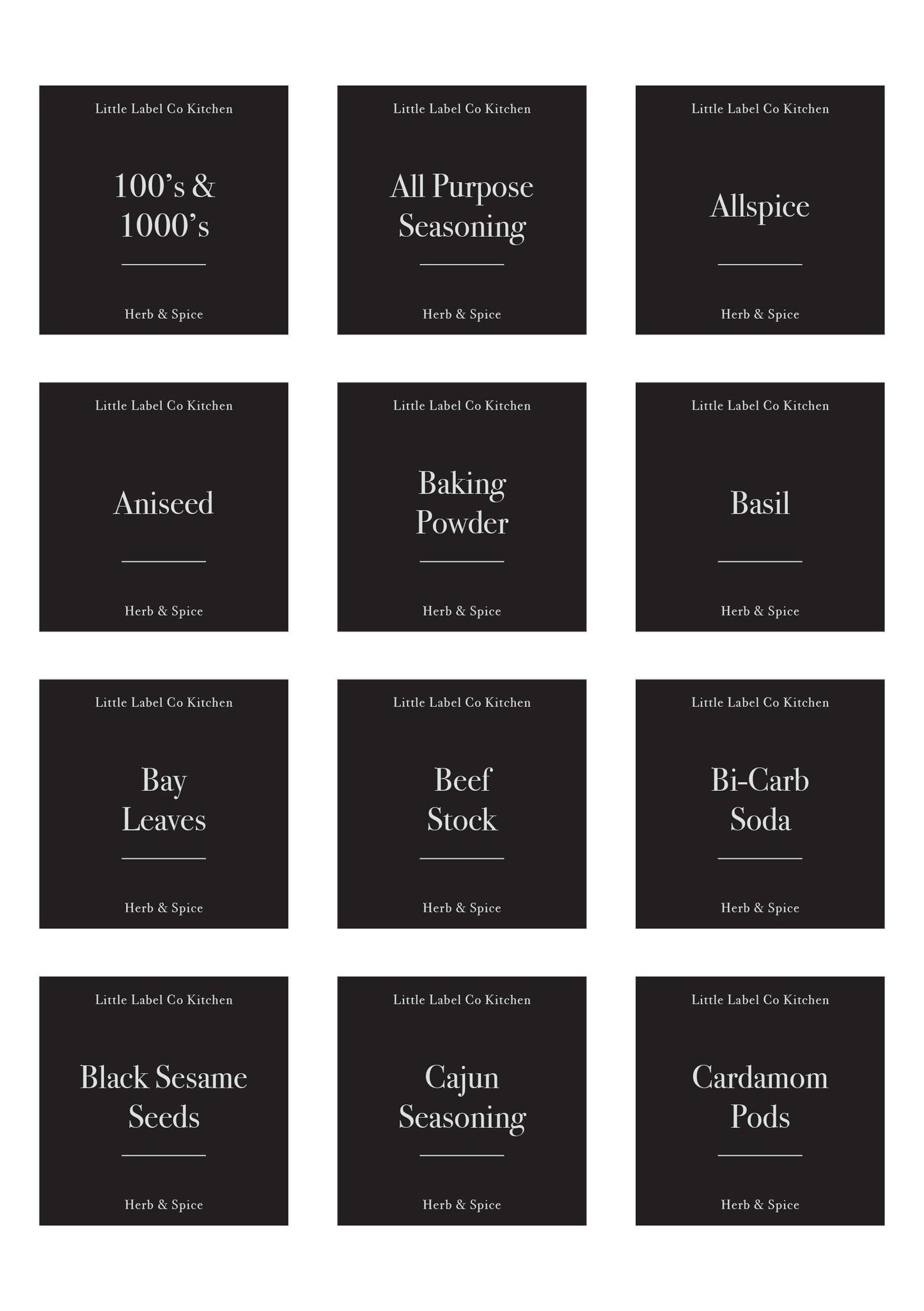Herb & Spice Stickers (84 Labels) Black or White - Little Label Co - Labels & Tags - 60%, Catchoftheday