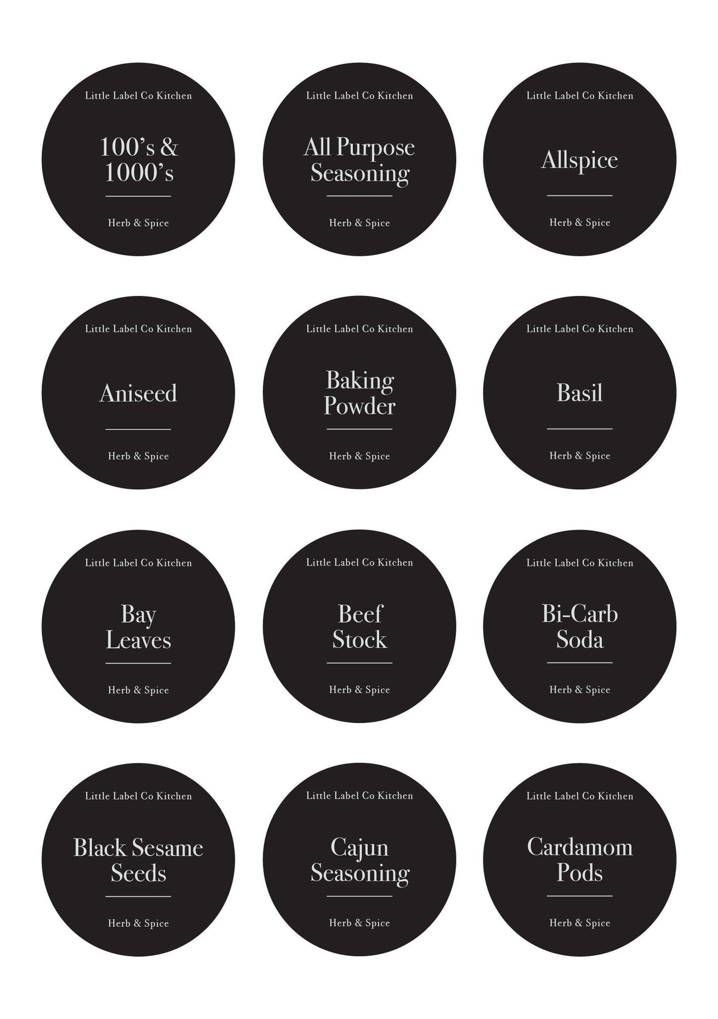 Herb & Spice Stickers (84 Labels) Black or White - Little Label Co - Labels & Tags - 60%, Catchoftheday