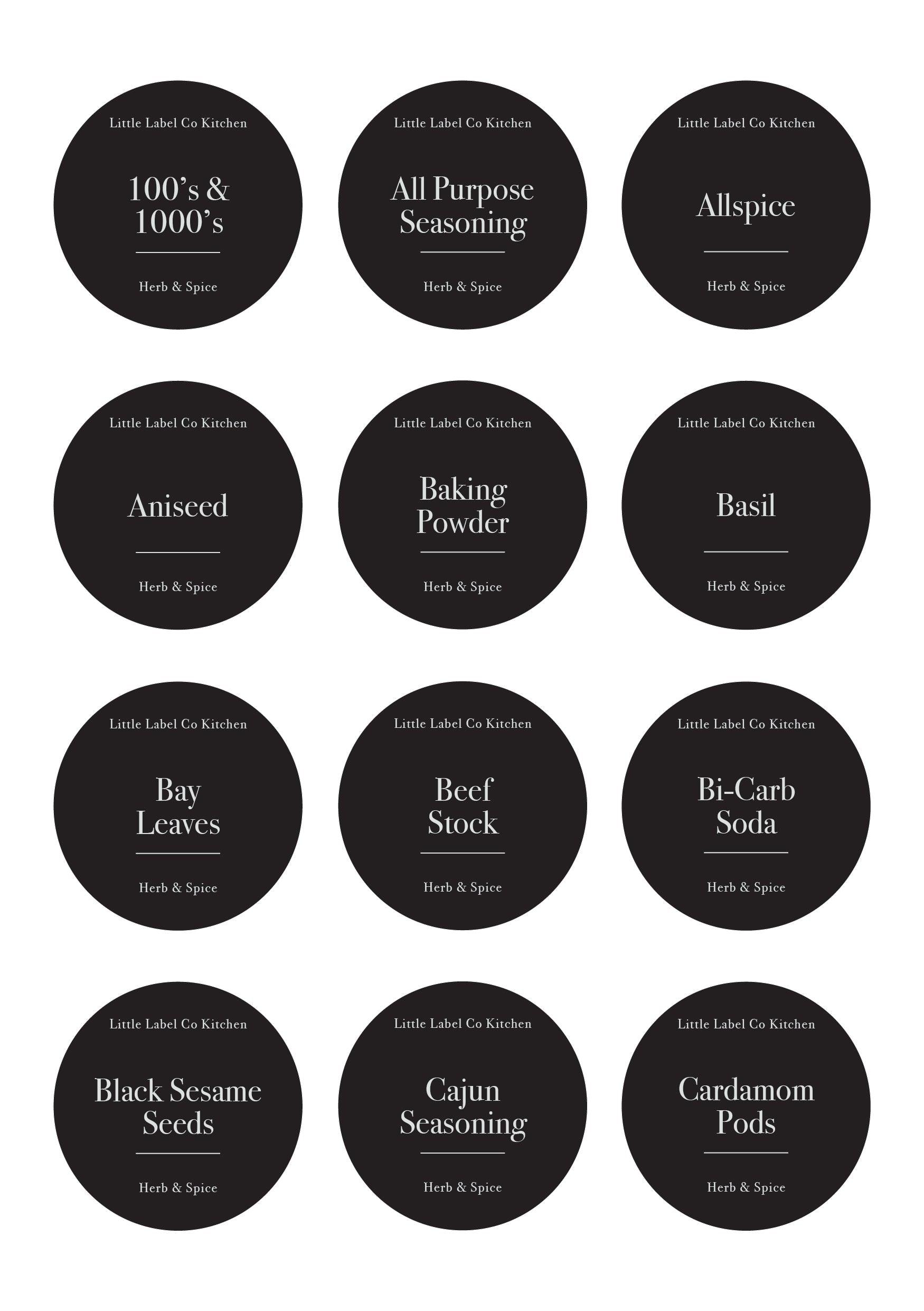 Herb & Spice Stickers (84 Labels) Black or White - Little Label Co - Labels & Tags - 60%, Catchoftheday