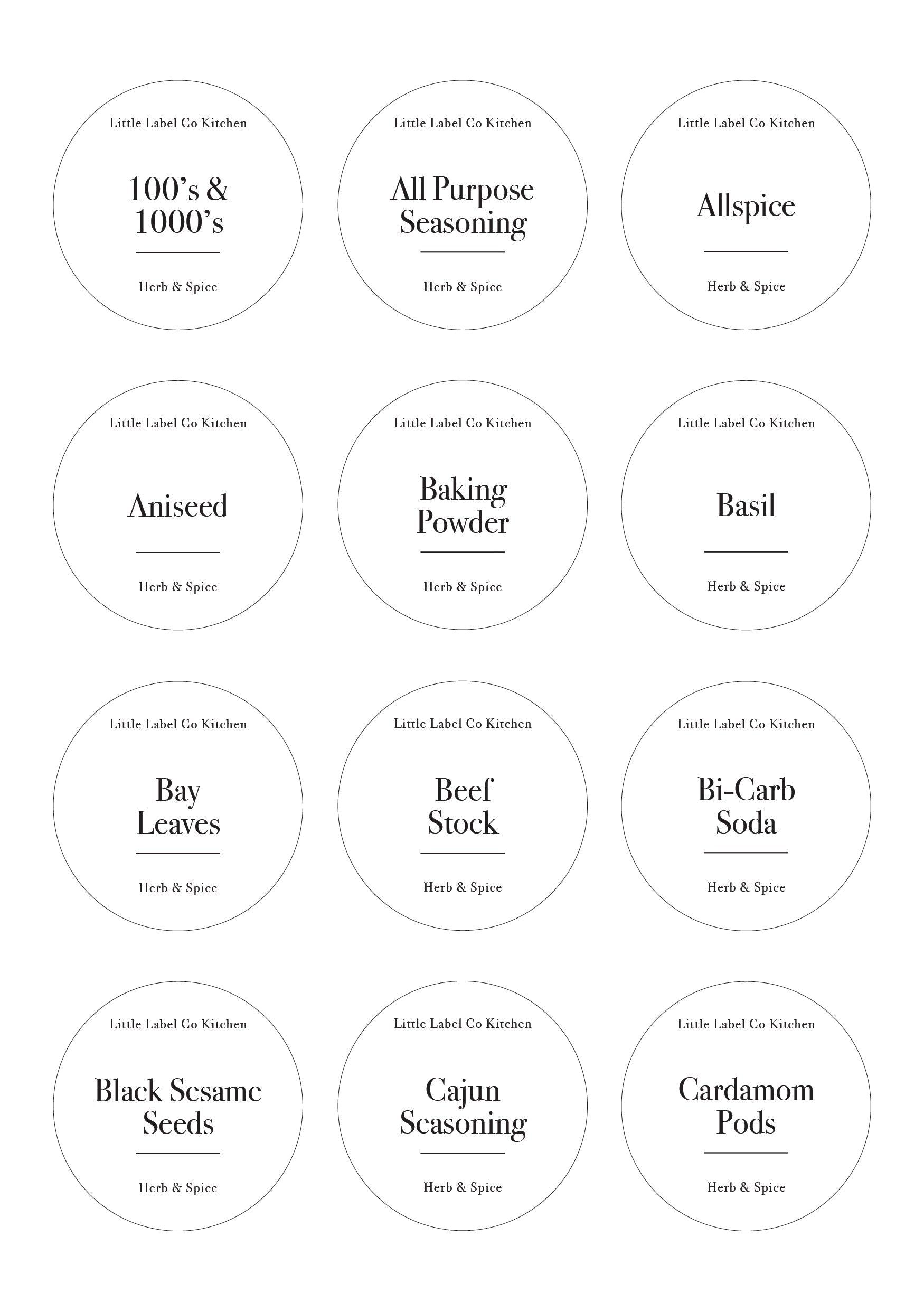 Herb & Spice Stickers (84 Labels) Black or White - Little Label Co - Labels & Tags - 60%, Catchoftheday