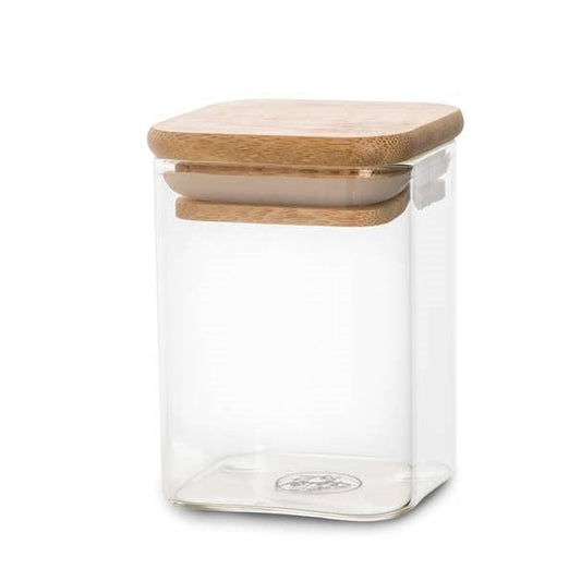 Pantry Container for herb and spice storage 200ml glass jar with bamboo lid. home organisation pantry jar for spice rack