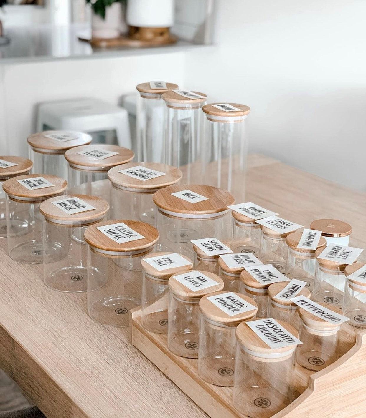 Tall Bamboo Glass Storage Jar - Little Label Co - Food Storage Containers - 20%, mw_grouped_product, Storage Containers