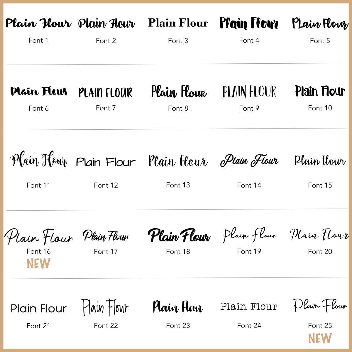Different font labels for your flip canisters