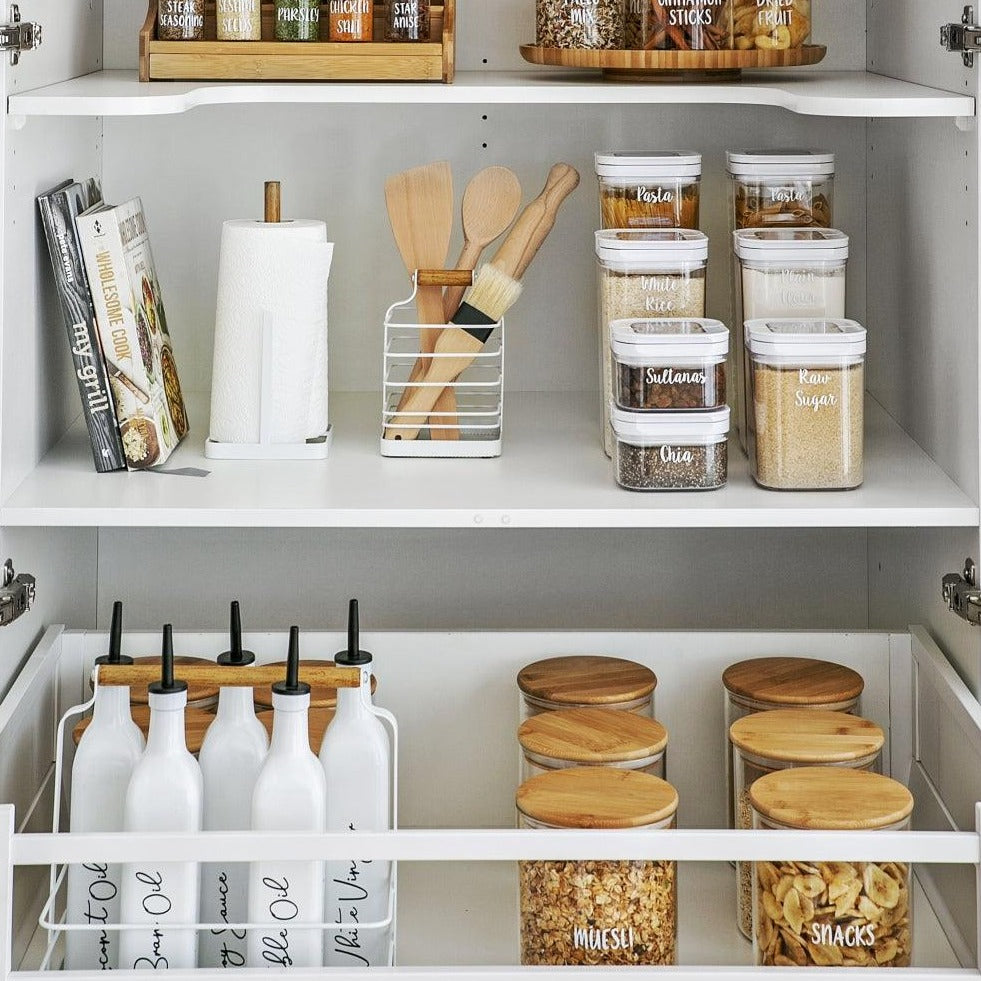 Wire & Bamboo Cruet Holder - Little Label Co - Kitchen Organizers -