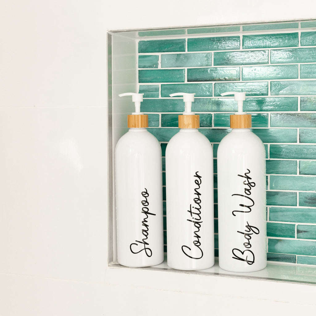 1L Refillable Bathroom Bottle - Little Label Co Australia - The Home of Organisation For Kitchen, Bathroom, Laundry & More