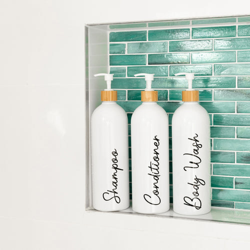 1L Refillable Bathroom Bottle - Little Label Co Australia - The Home of Organisation For Kitchen, Bathroom, Laundry & More