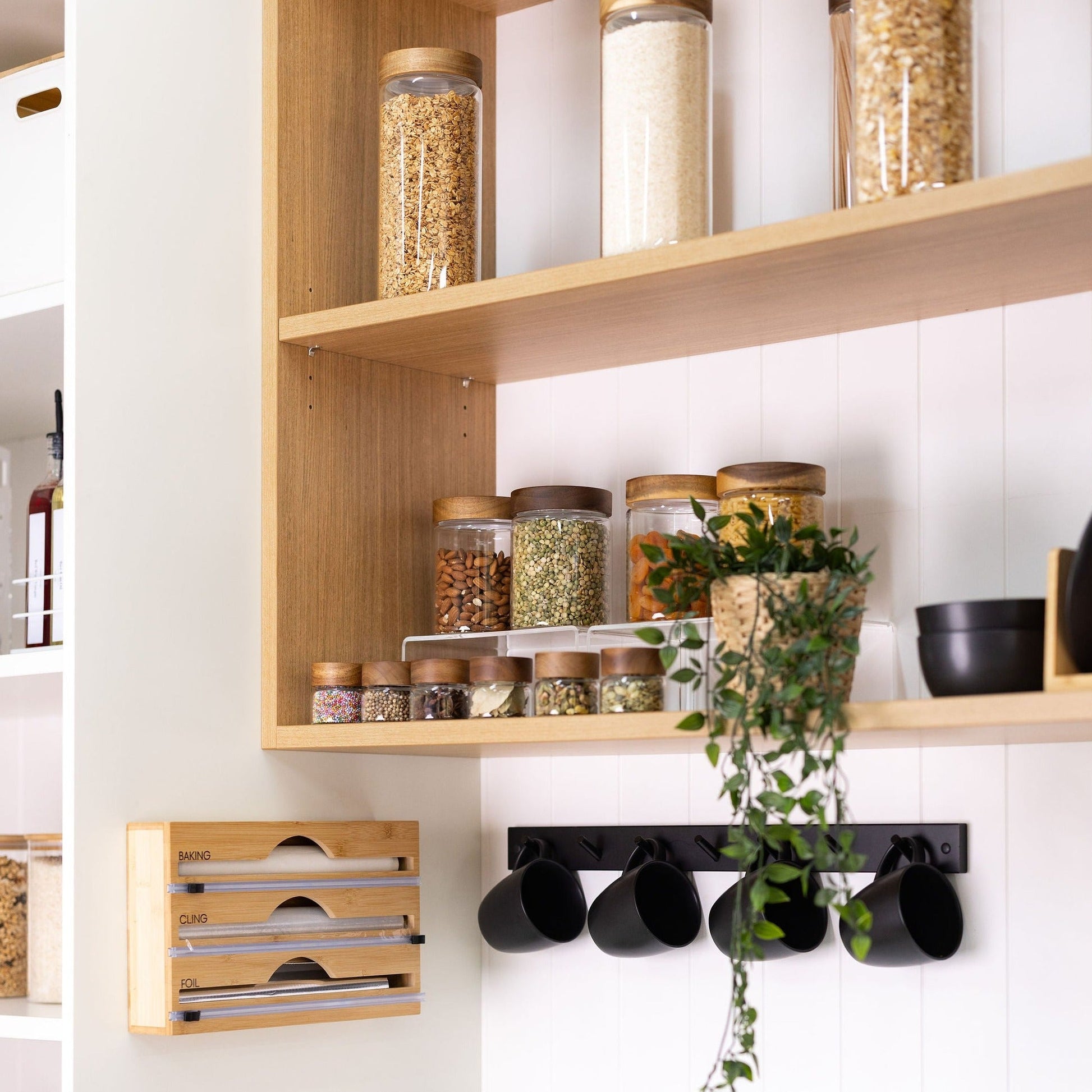 Acacia Wood Glass Jar, 100ml Glass Jars, Acacia Jar, Spice Jars, Pantry Storage, Pantry Storage Containers, Kitchen Storage Containers, Glass spice containers, spice jar organiser, airtight spice jars, kitchen storage solutions, pantry organisation, sustainable kitchenware, acacia wood kitchen accessories