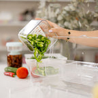 Condiment serving container with 4 inserts and tongs