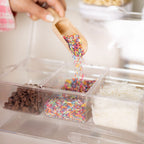Condiment serving container with 4 inserts and tongs