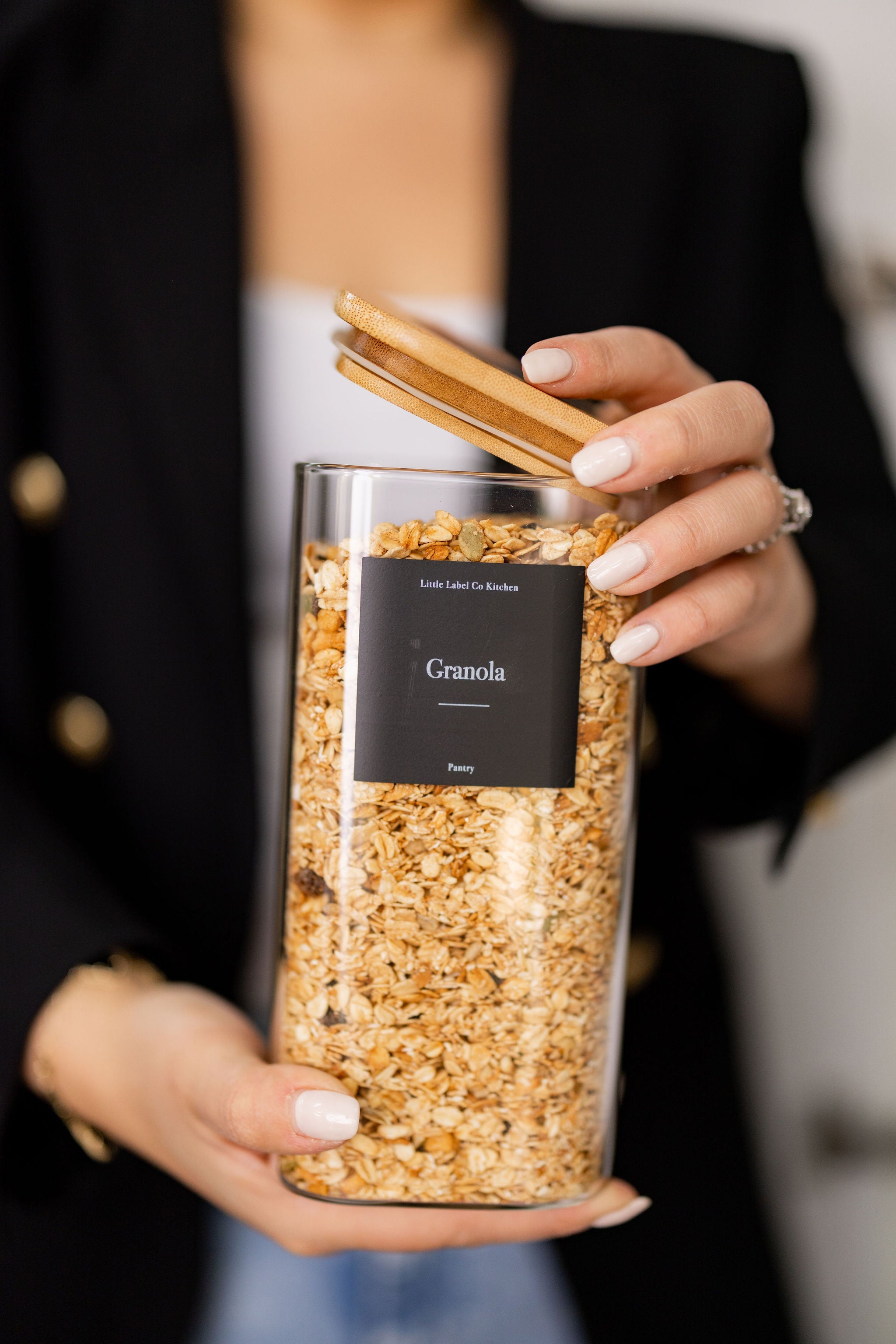 Black & White Pantry Stickers Square Pack x 114 Labels