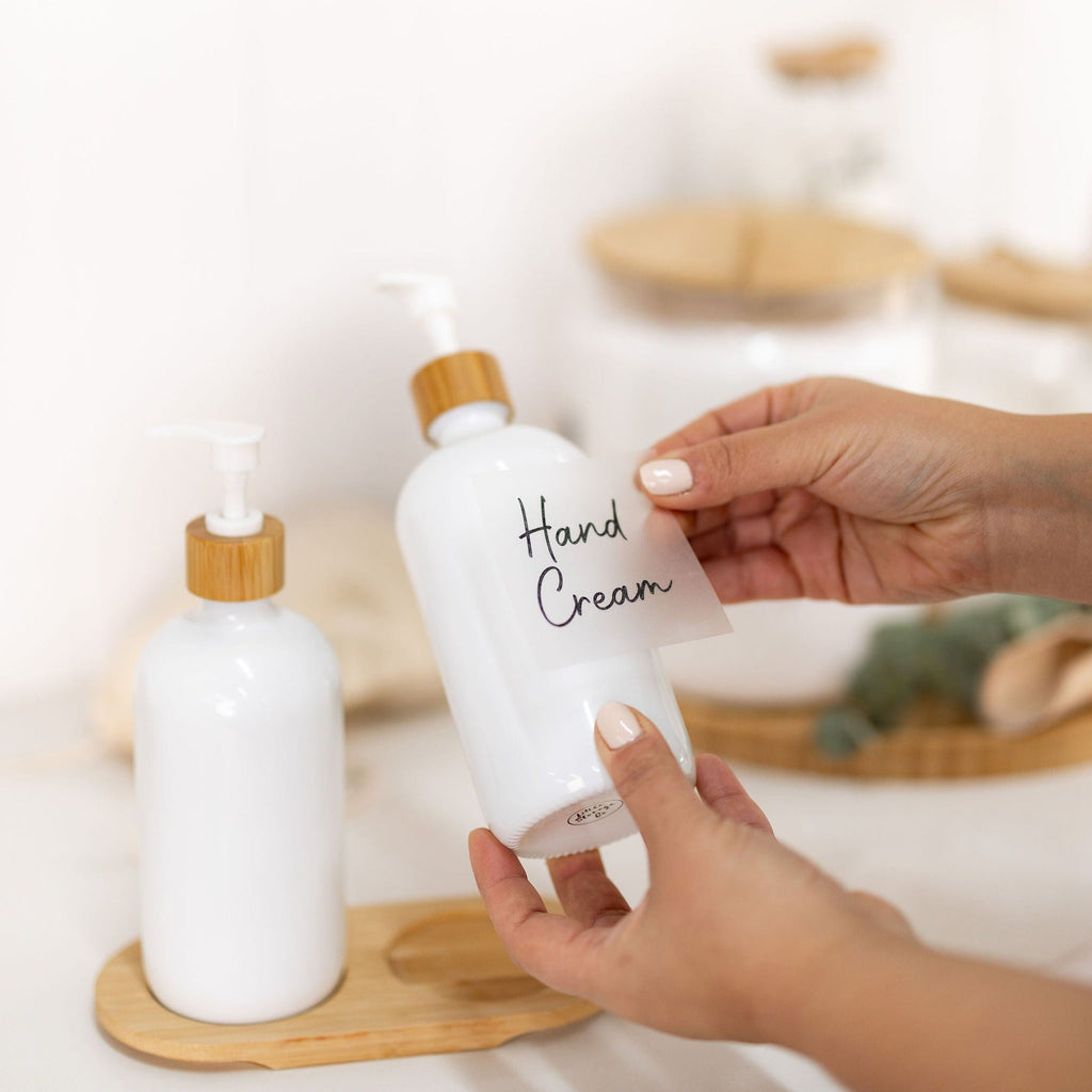 White Glass Pump Bottle - 500ml