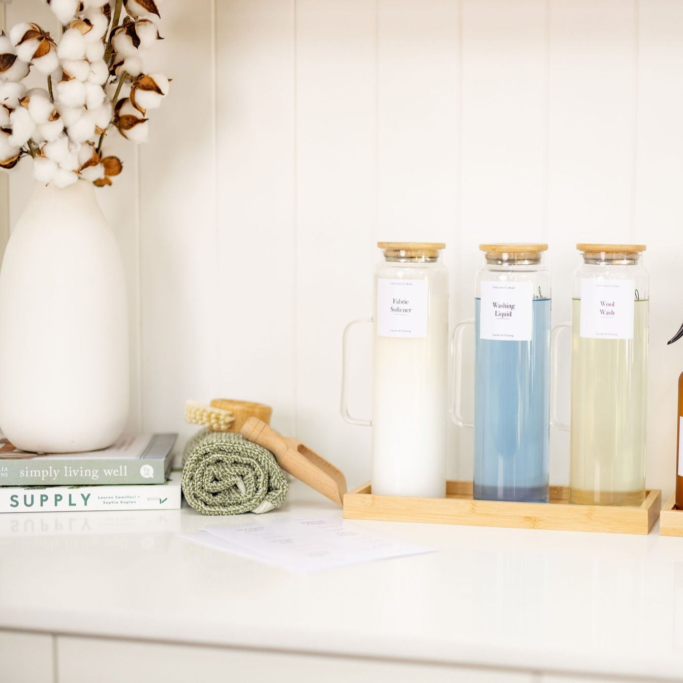 Glass Laundry Liquid Bottle with Handle - 1L