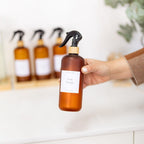 Brown Frost Bottle with Bamboo Spray - 500ml - Little Label Co The Home of Organisation For Kitchen, Bathroom, Laundry & More