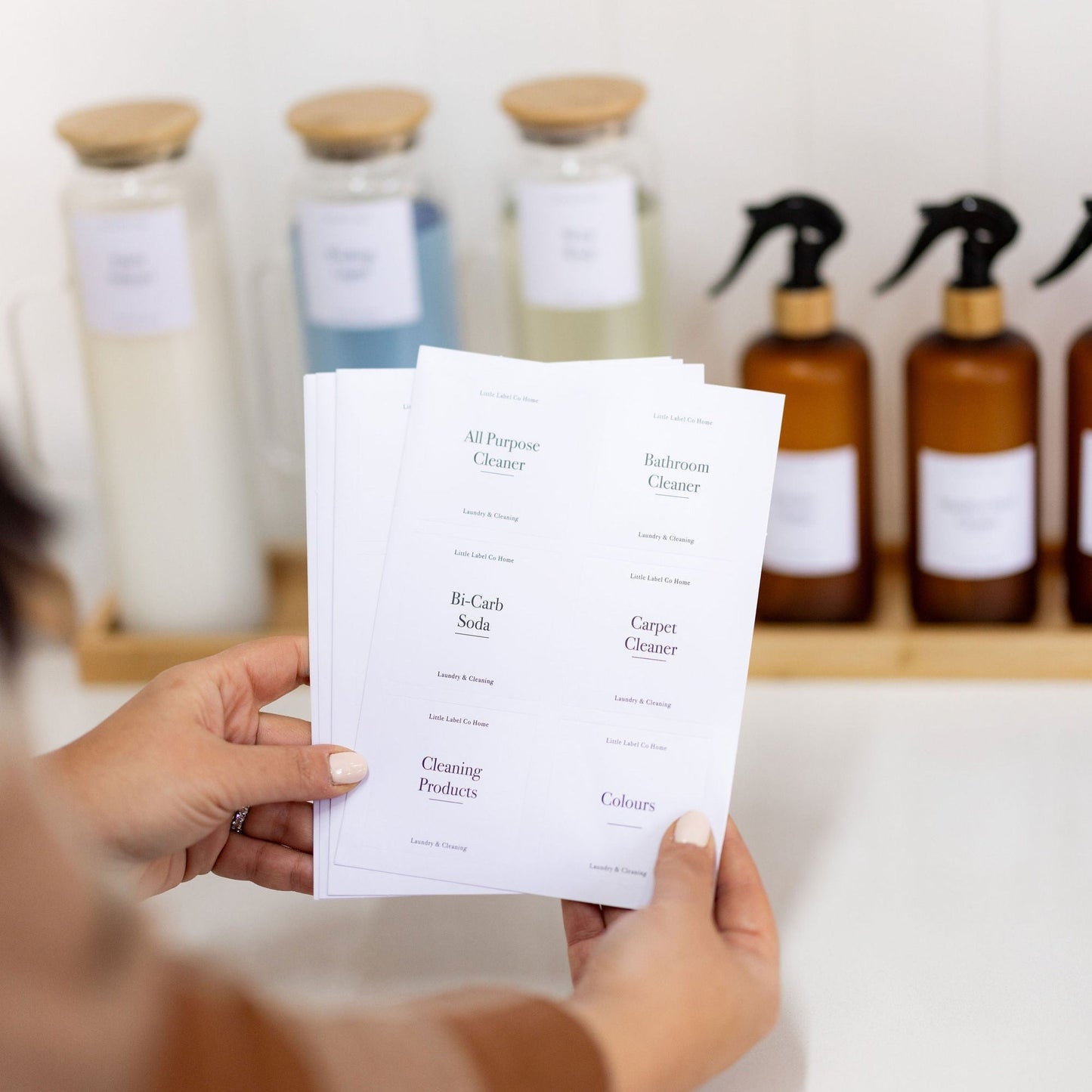 Laundry Cleaning Stickers Square Pack x 30 Labels