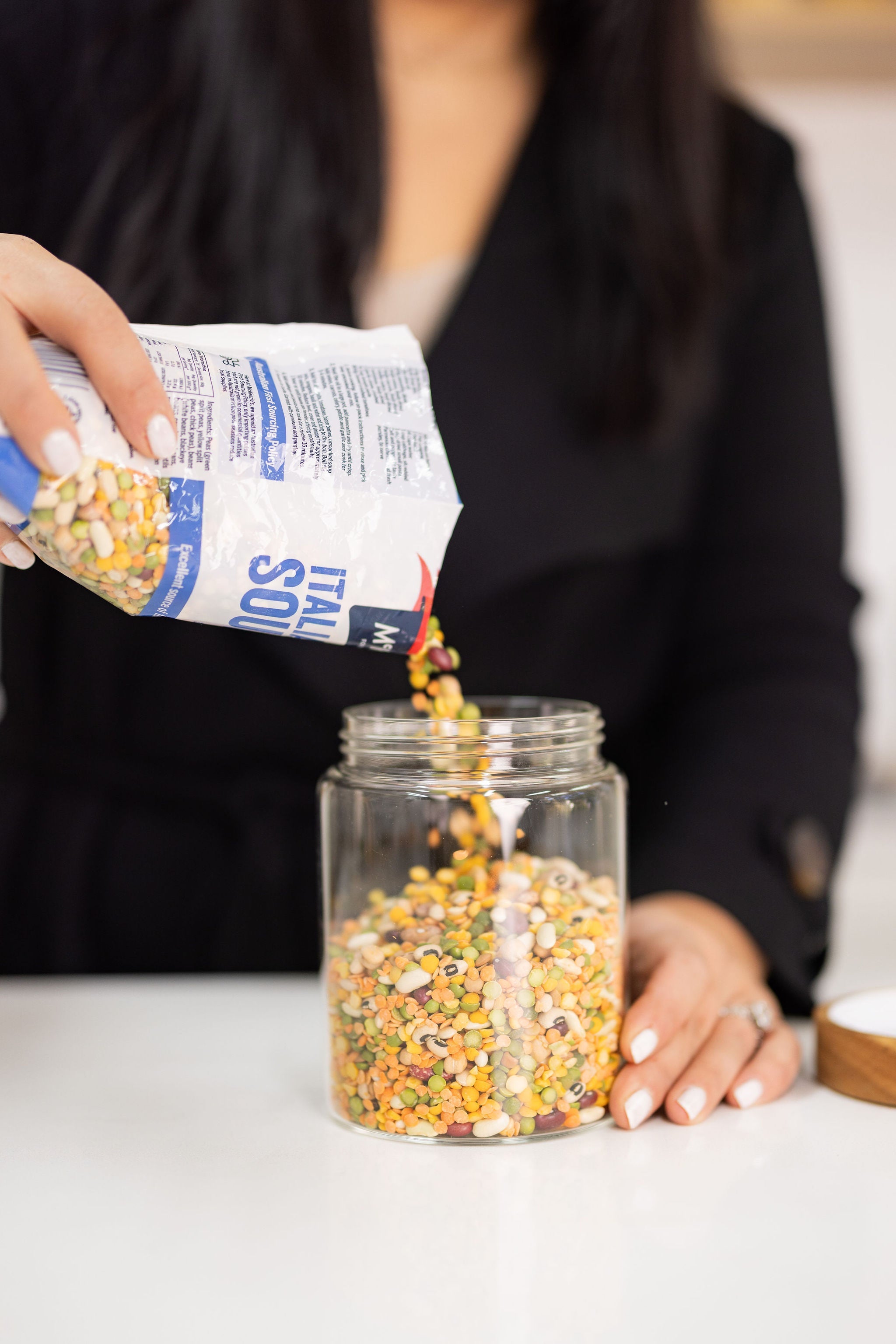 Acacia Wood Glass Jar - 1L