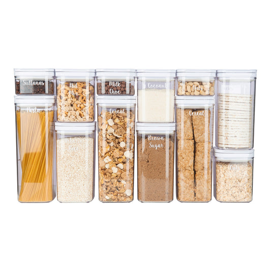 White Flip Canister  - Little Label Co - Food Storage Containers - Air tight containers - Pantry storage - Pantry organisation. Pantry Organization. 