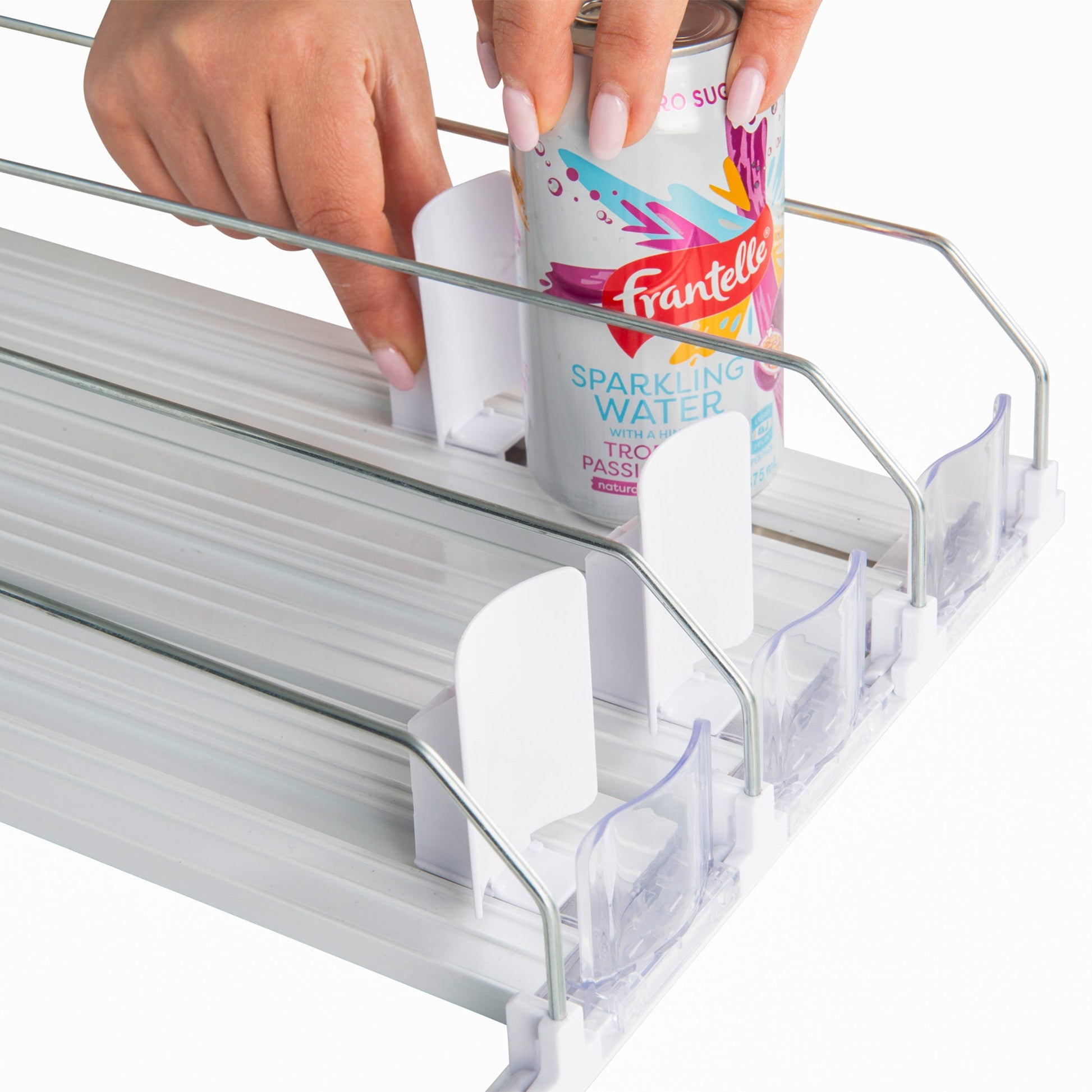 Sliding Can Dispenser for fridge organisation.