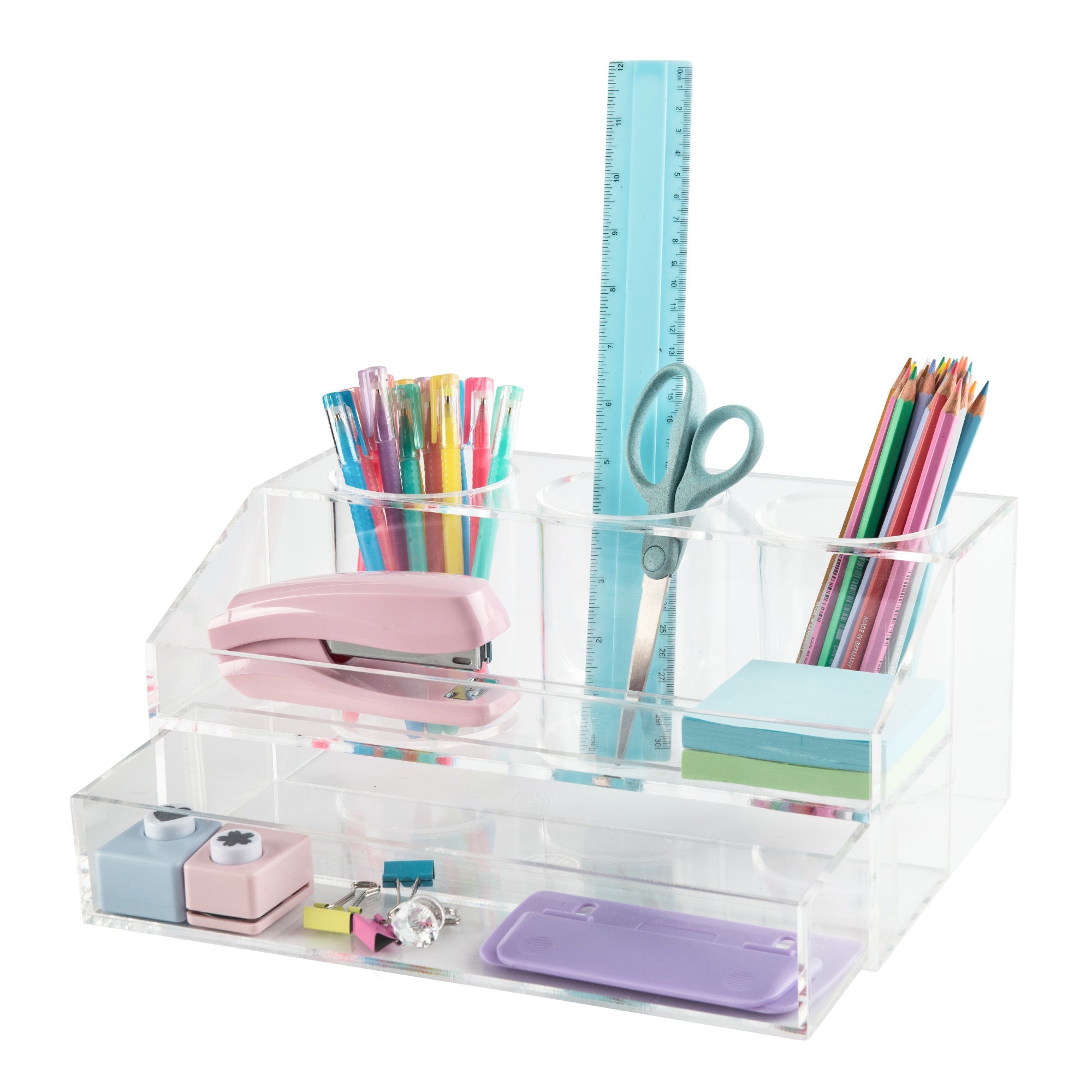 Acrylic Desk Organiser with Drawer