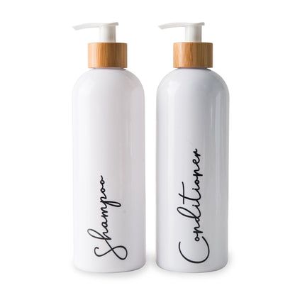 500ml Plastic Pump Bottle (White) - Little Label Co - Bathroom Accessories - 20%,Bathroom & Cleaning,Bathroom Organisation,Catchoftheday,Kitchen Organisation,Laundry Organisation,Refillable Bottles