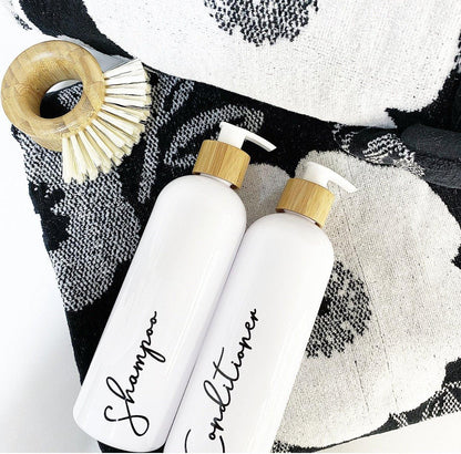 500ml Plastic Pump Bottle (White) - Little Label Co - Bathroom Accessories - 20%,Bathroom & Cleaning,Bathroom Organisation,Catchoftheday,Kitchen Organisation,Laundry Organisation,Refillable Bottles