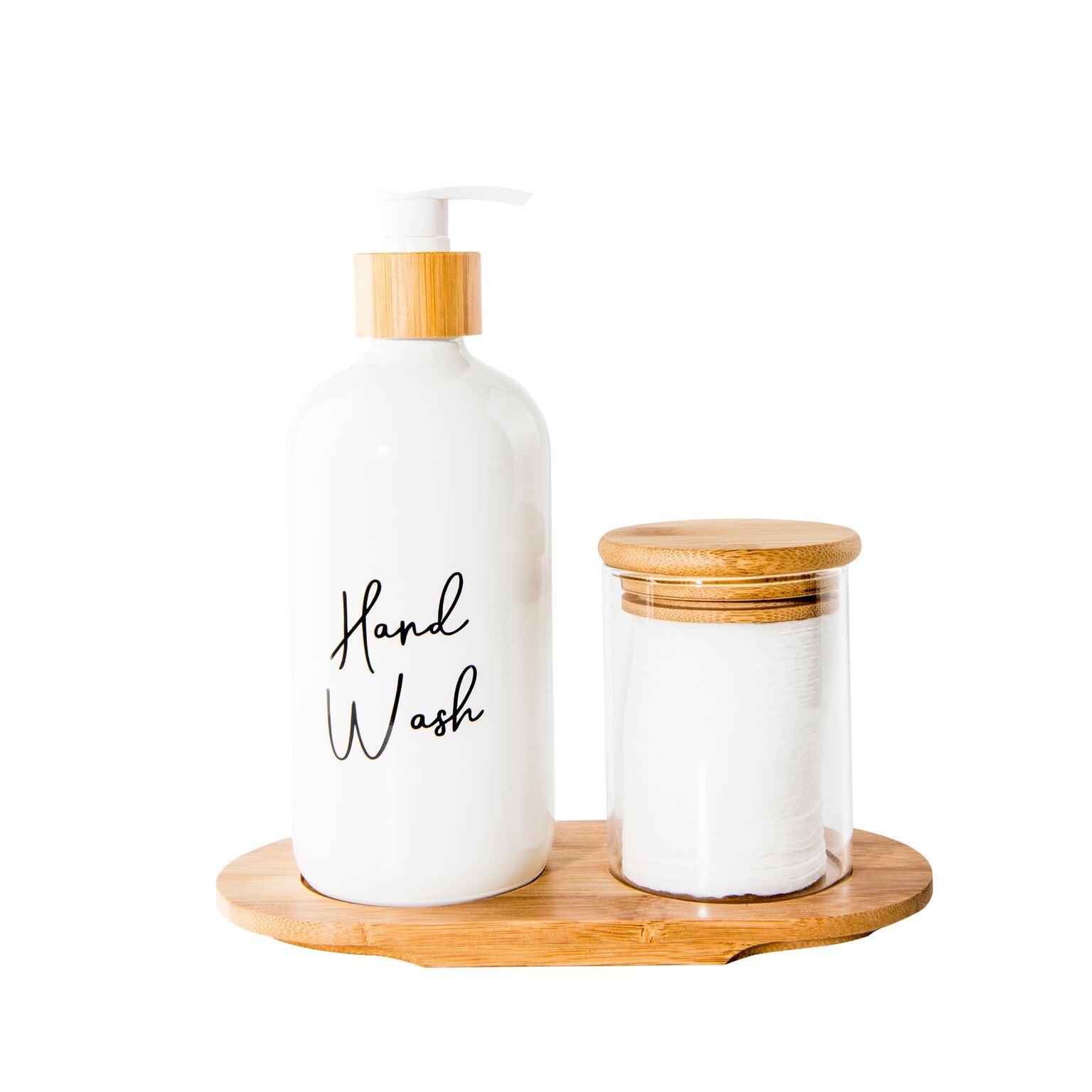 500ml White Glass Pump Bottle - Little Label Co - Soap & Lotion Dispensers - 20%, Bathroom & Cleaning, Bathroom Organisation, Kitchen Organisation, Laundry Organisation, Refillable Bottles