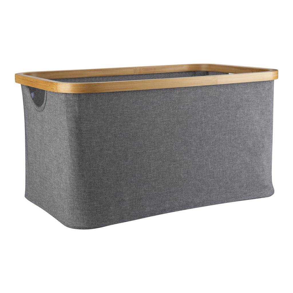 Dark Grey Linen Basket - Medium
