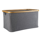 Dark Grey Linen Basket - Medium