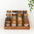 Acacia Spice Rack with 12 Screw Top Jars