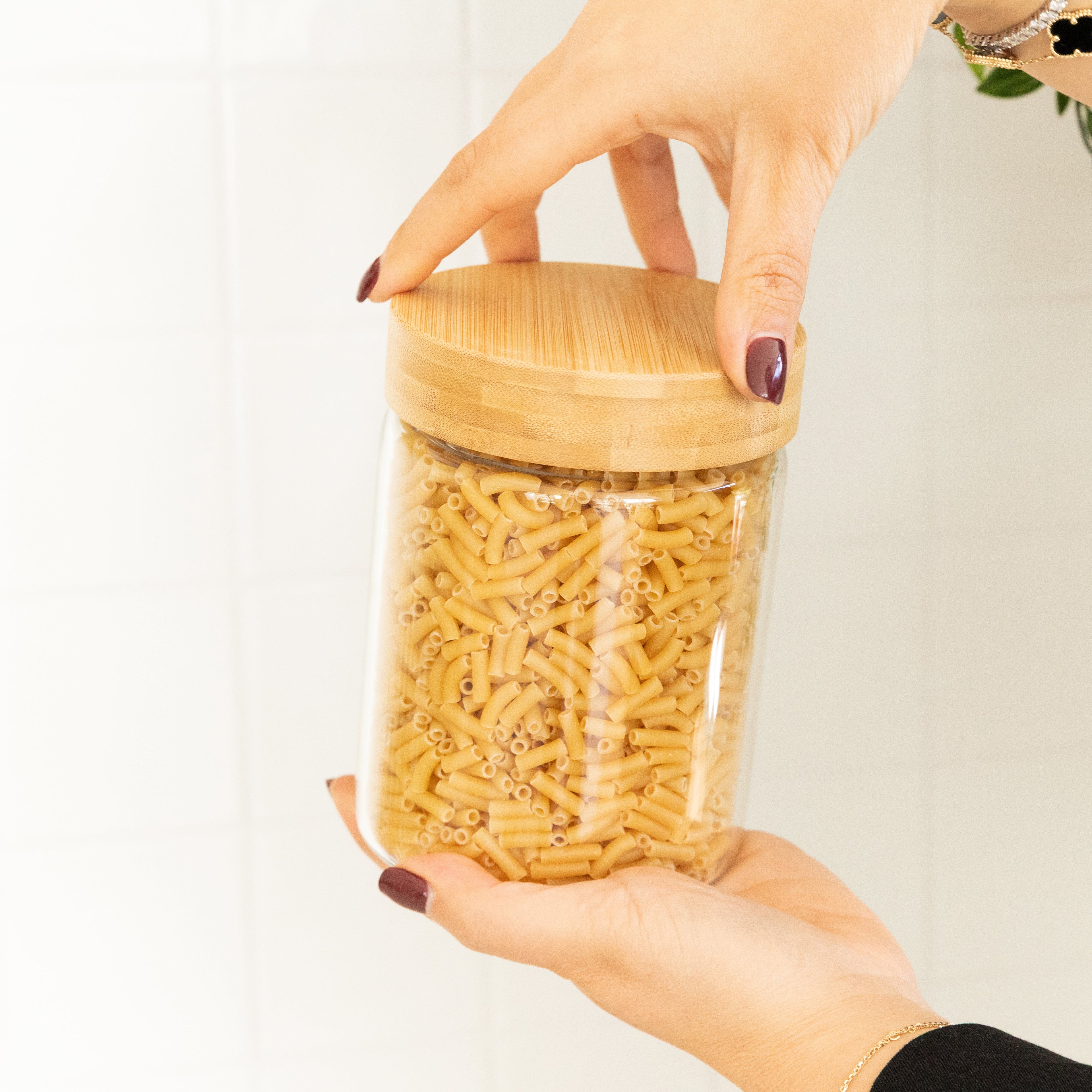 Bamboo Glass Pantry Jar - 1L - Little Label Co Australia - The Home of Organisation For Kitchen, Bathroom, Laundry & More