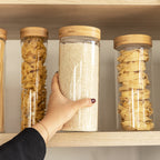 Bamboo Glass Pantry Jar - 2L - Little Label Co Australia - The Home of Organisation For Kitchen, Bathroom, Laundry & More