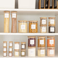 Bamboo Glass Jars Large Pantry Container Pack - Little Label Co Australia - The Home of Organisation For Kitchen, Bathroom, Laundry & More