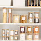 Bamboo Glass Jars Large Pantry Container Pack - Little Label Co Australia - The Home of Organisation For Kitchen, Bathroom, Laundry & More