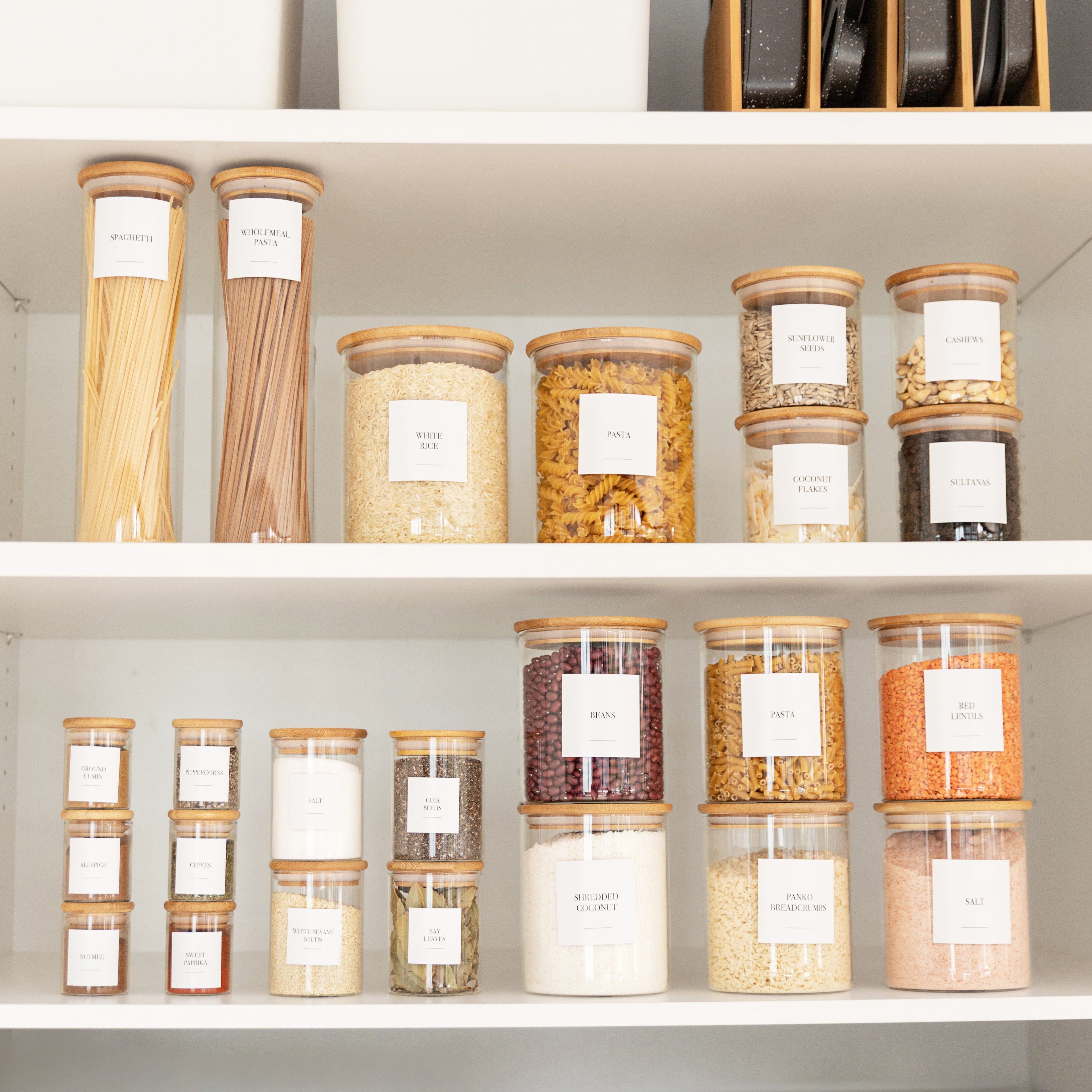 Essentials Pantry & Herb & Spice Sticker Pack (48 Stickers) - Little Label Co Australia - The Home of Organisation For Kitchen, Bathroom, Laundry & More