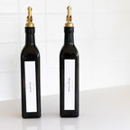 Black Oil & Vinegar Bottle with Gold Pourer - 500ml - Little Label Co The Home of Organisation For Kitchen, Bathroom, Laundry & More