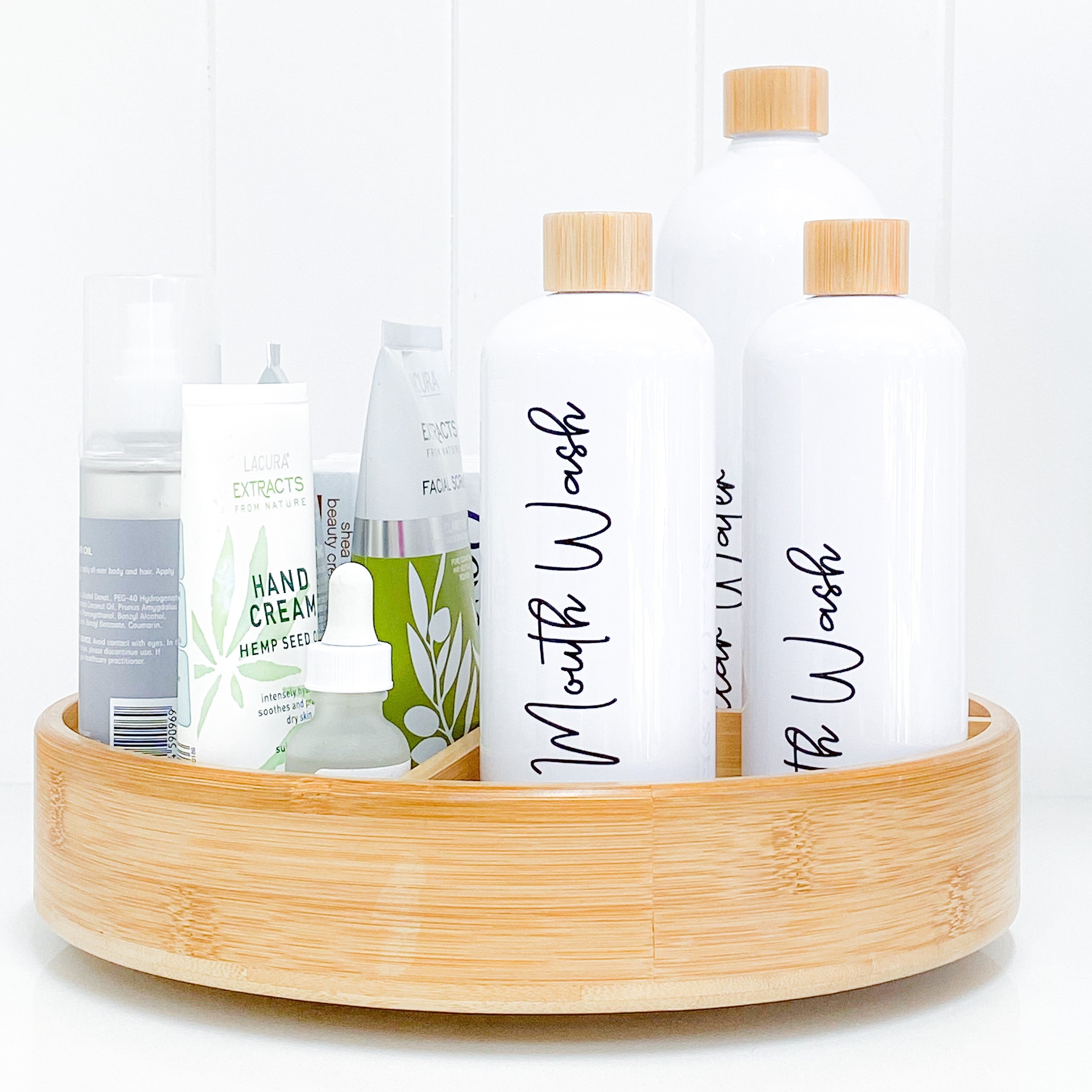 White Screw Top Bottle - 500ml - Little Label Co The Home of Organisation For Kitchen, Bathroom, Laundry & More