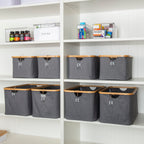 Dark Grey Linen Basket - Medium
